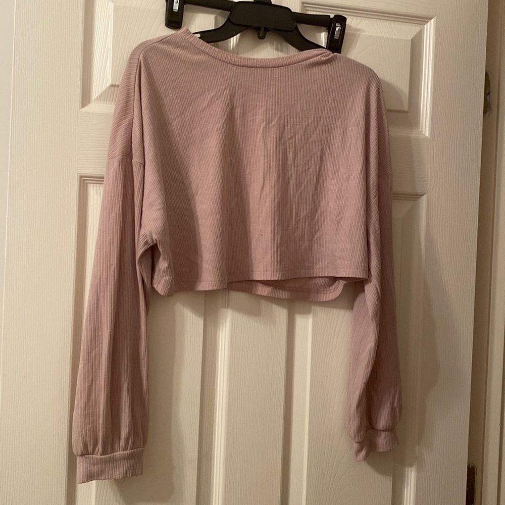 Pink crop top sleep shirt